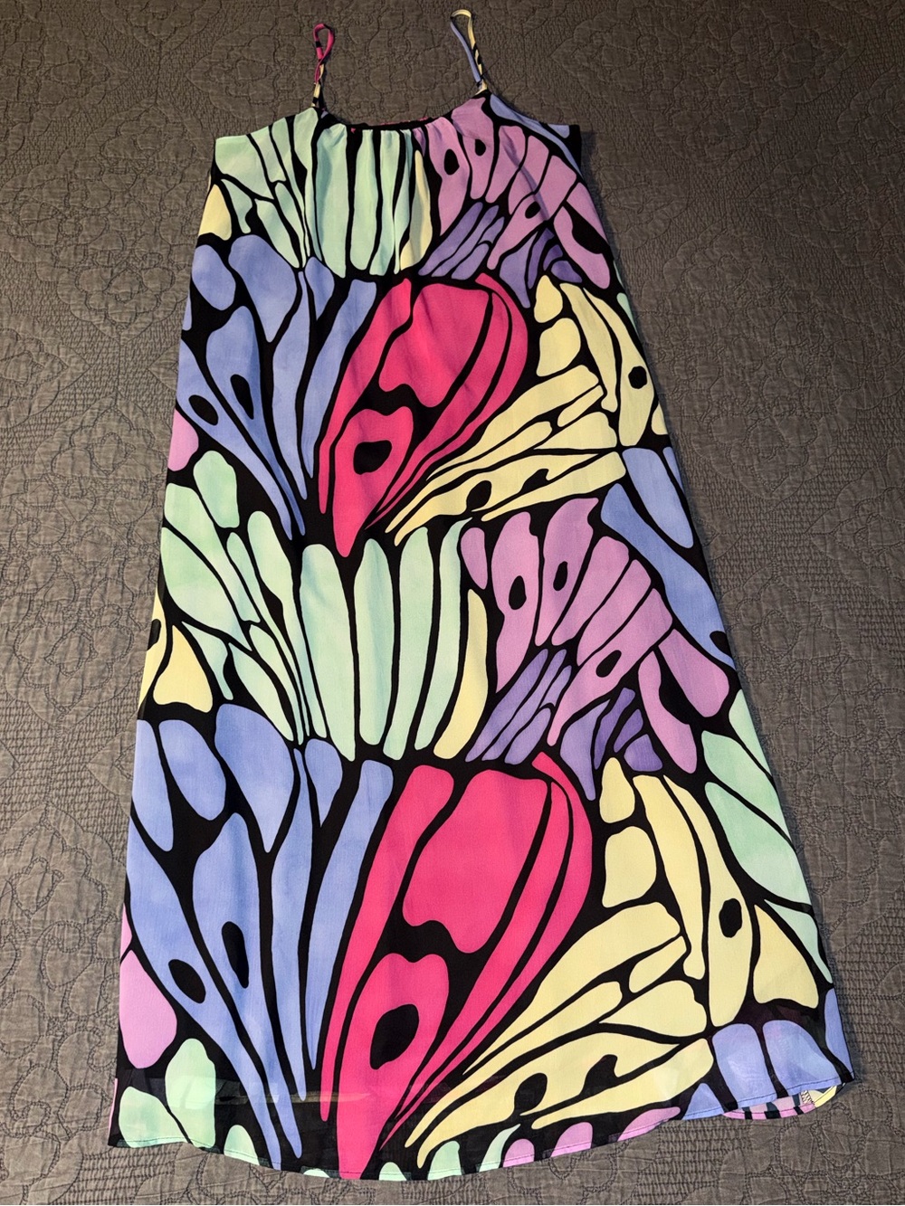 Sam Edelman Oversize Butterfly Trapeze Maxi Dress-I6M Multi Women’s Size-XL